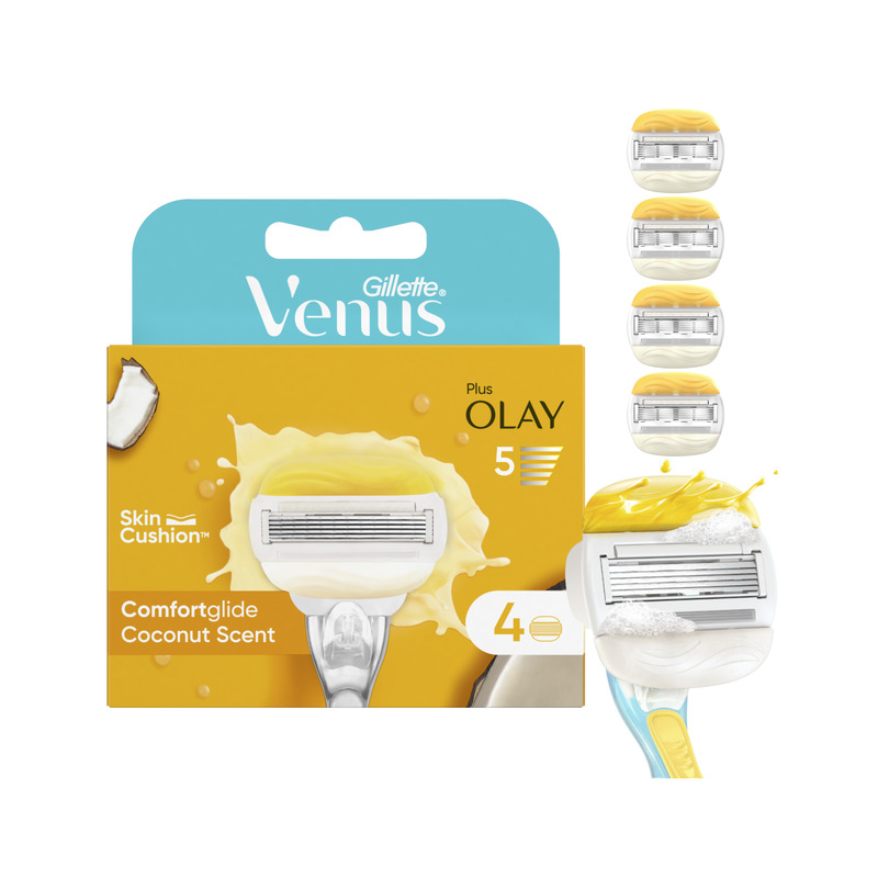 Gillette Venus ComfortGlide Coconut Plus Olay, Varuterad 4 tk