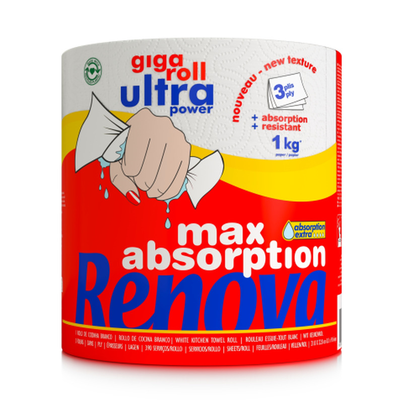 Majapidamispaber Renova Max Absorption Ultra Power Giga Roll 3 kihti, 1 rull