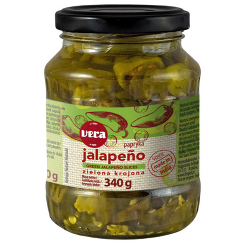 VERA Rohelised jalapenoviilud 340g (klaas)