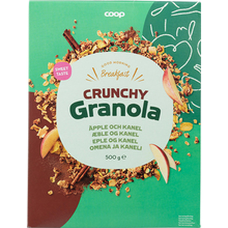 Coop magus granola kuivatatud õunatükkidega 6% ja kaneeliga 0,6% 500g