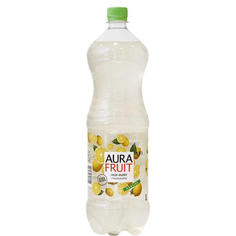 Gaseeritud vesi sidruni, AURA FRUIT, 1,5 L