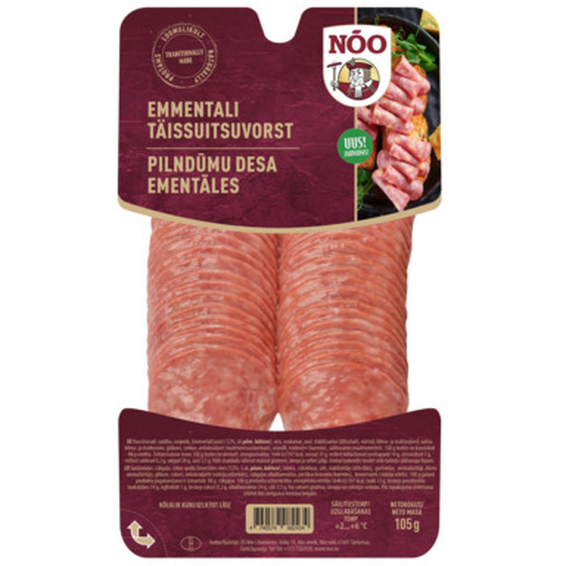 NÕO Emmentali täissuitsuvorst 105g (viil)