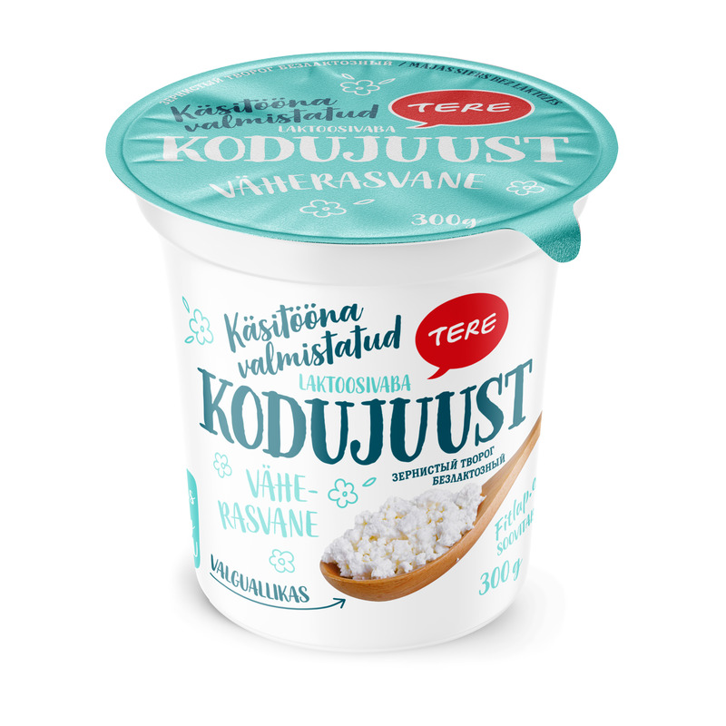 Kodujuust väherasvane laktoosivaba, TERE, 300 g