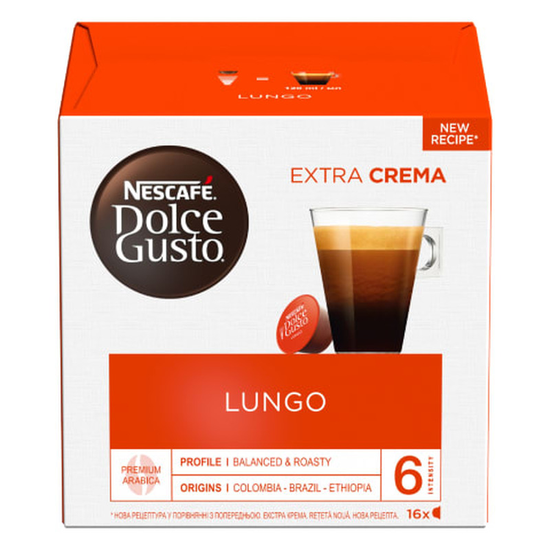 Kohvikapslid Nescafe Dolce Gusto Lungo 16x5,6g