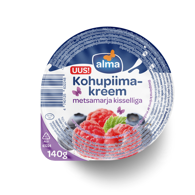 Kohupiimakreem metsamarjakisselliga, VALIO ALMA, 140 g