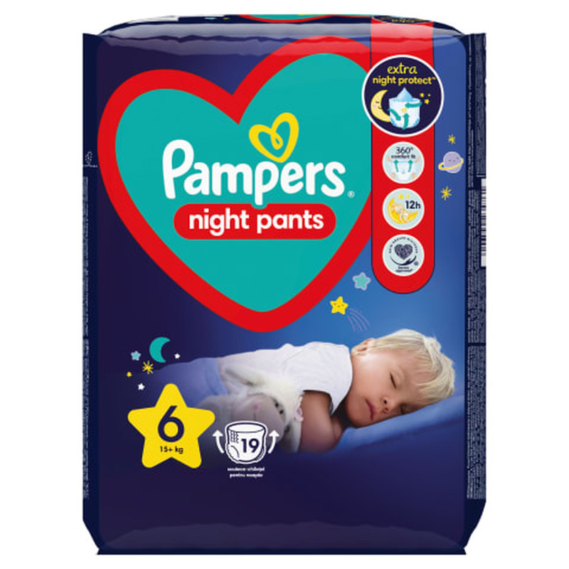 Püksmähkmed Pampers Night Pants VP S6 19tk