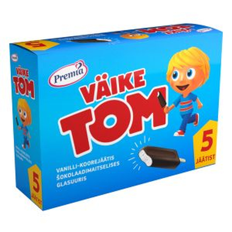 Väike Tom Vanilli-koorejäätis glasuuris 5*60g/90ml