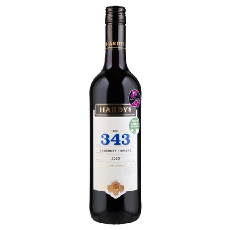 Geograafilise tähisega vein Hardys BIN 343 Cabernet Shiraz 0,75l