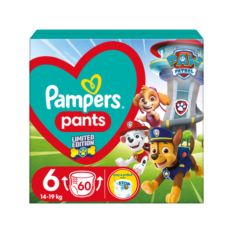 Püksmähkmed GP+ S6 Paw Patrol, 15+kg, PAMPERS, 15+kg/60tk