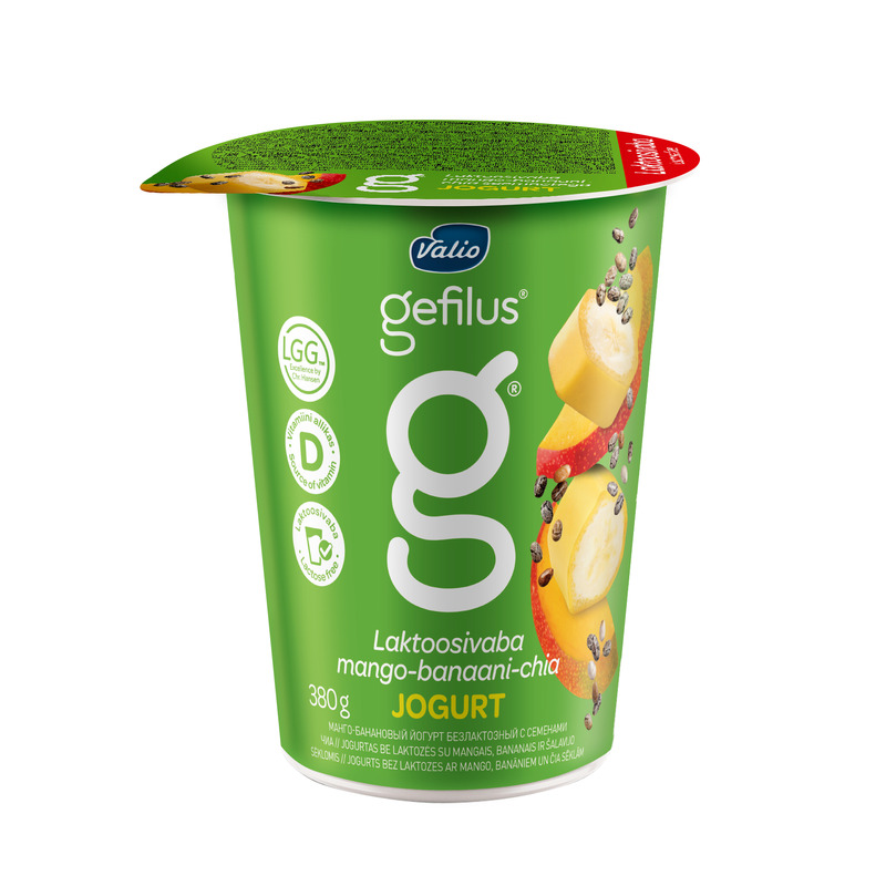 Jogurt mango-banaani-chia Gefilus, VALIO, 380 g