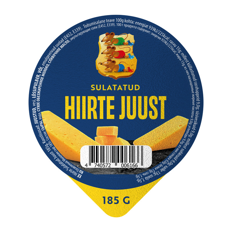 Sulatatud juust, HIIRTE JUUST, 185 g