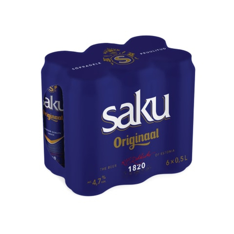 Õlu Saku Originaal 4,7%vol 0,5l prk 6-pakk