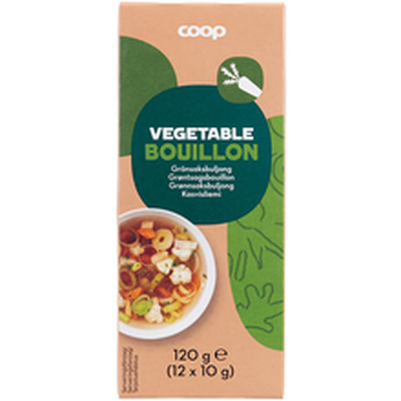 Coop köögiviljapuljongikuubik 12 tk (10 g), 120 g