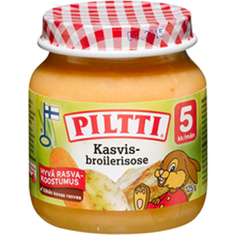 Piltti köögivilja-kanapüree 125g, alates 5-elukuust