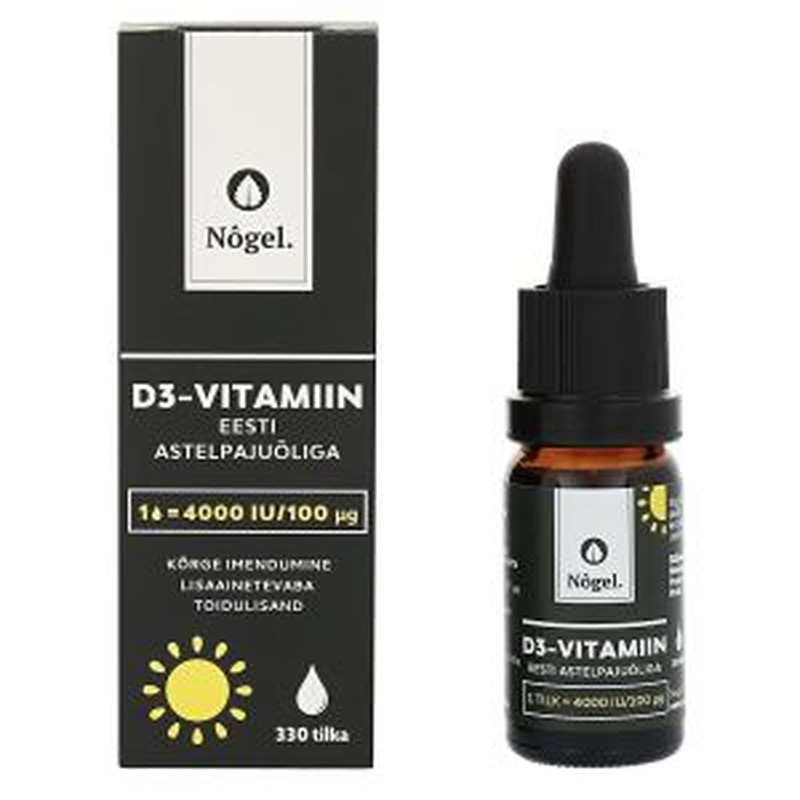 D3-vitamiin Eesti astelpajuõliga 4000 IU, NÔGEL, 10 ml