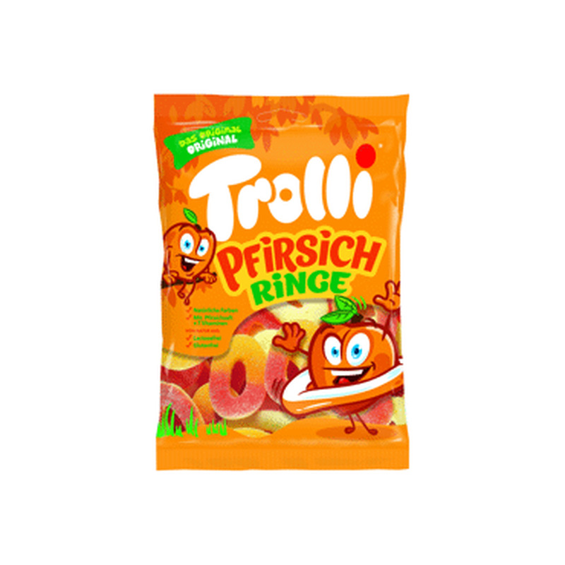 Kummikommid Pfirsichringe TROLLI 200g