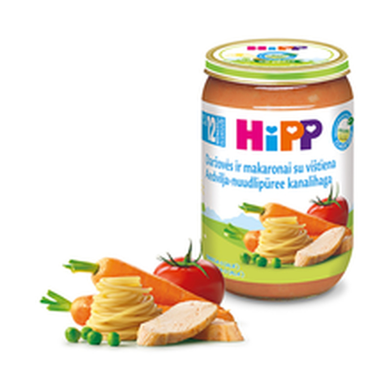 Juurvilja-nuudlipüree kanalihaga, HIPP, 220 g