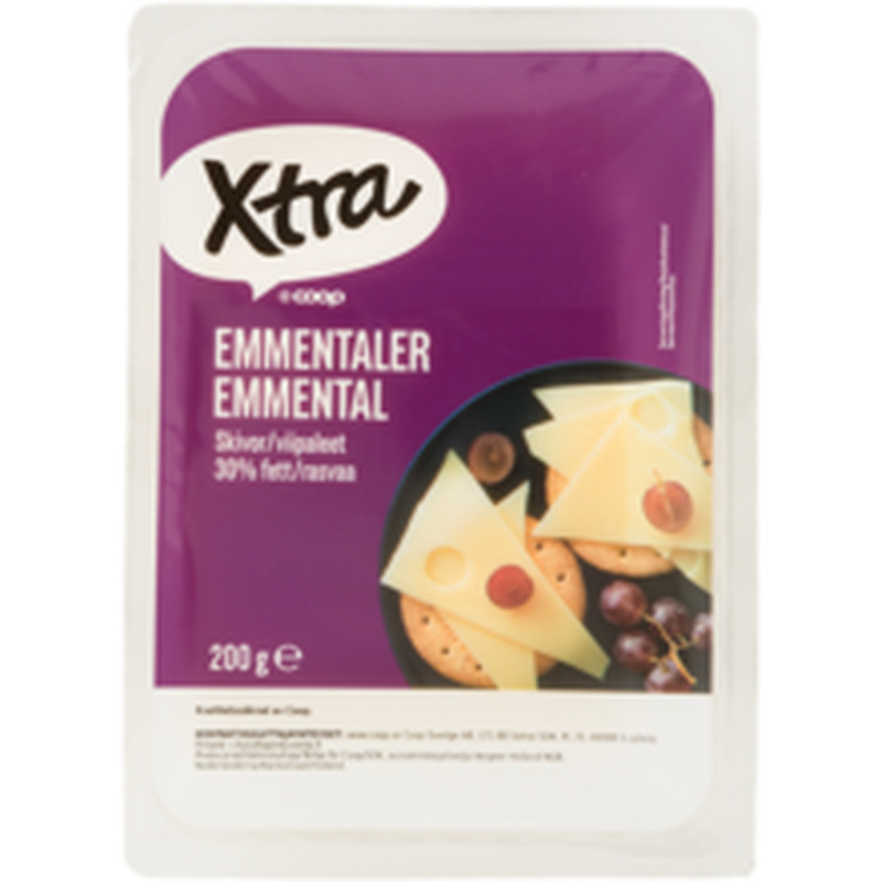 X-tra Emmentali juust, 30% rasva, 200g