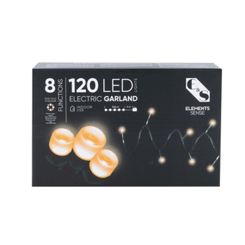 El.rippvanik 120LED soe rose gold, sise