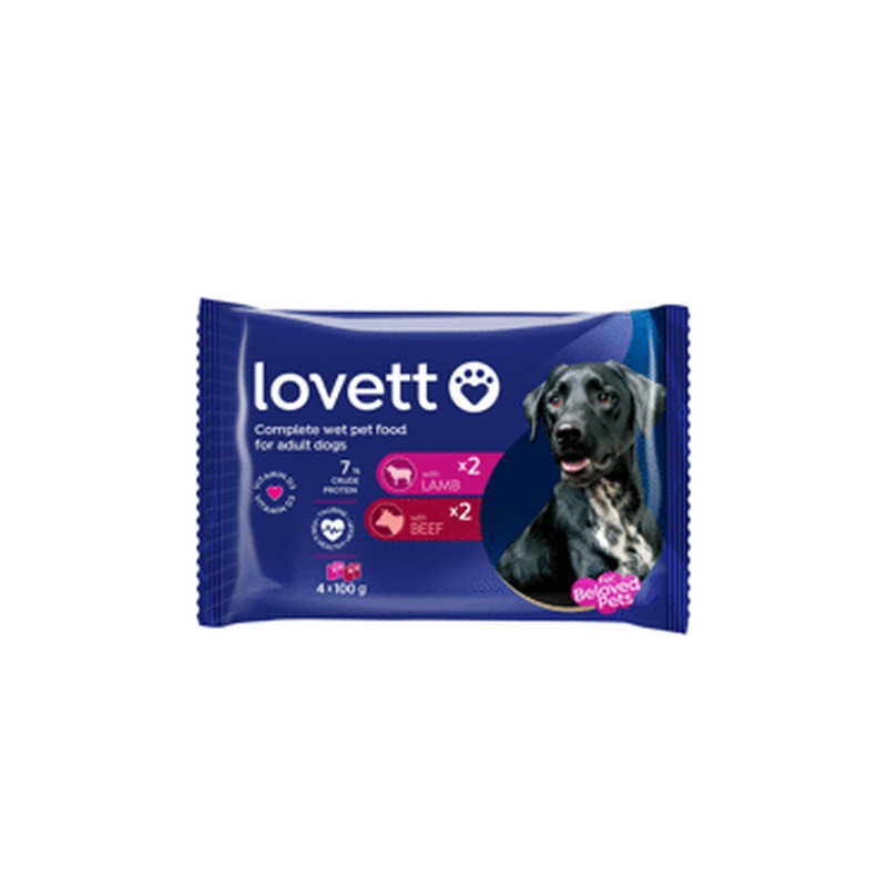 Koeratoit LOVETT lambal.veisilih.4x100g