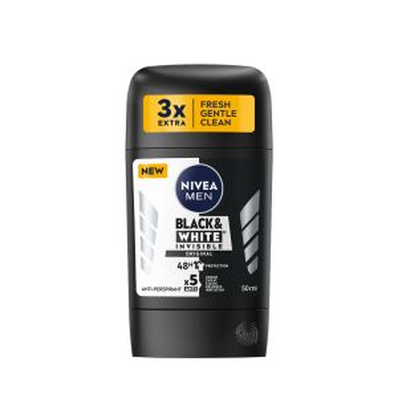 Pulkdeodorant Black & White Invisible Original meestele, NIVEA, 50 ml