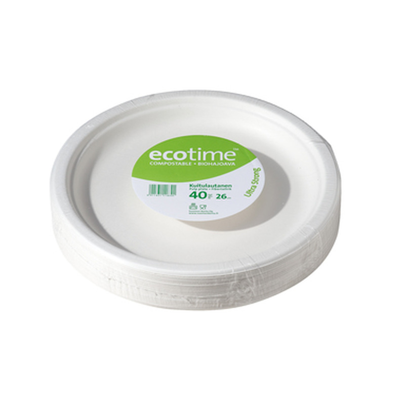 ECOTIME Papptaldrik 26cm 40tk (biolag/kompost)