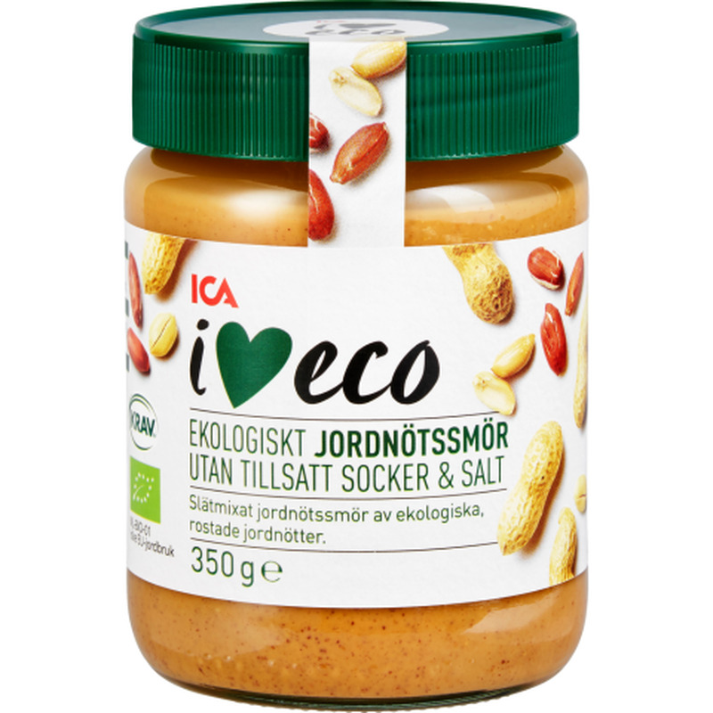 Mahe maapähklikreem ilma lisatud soola ja suhkruta I Love Eco 350g