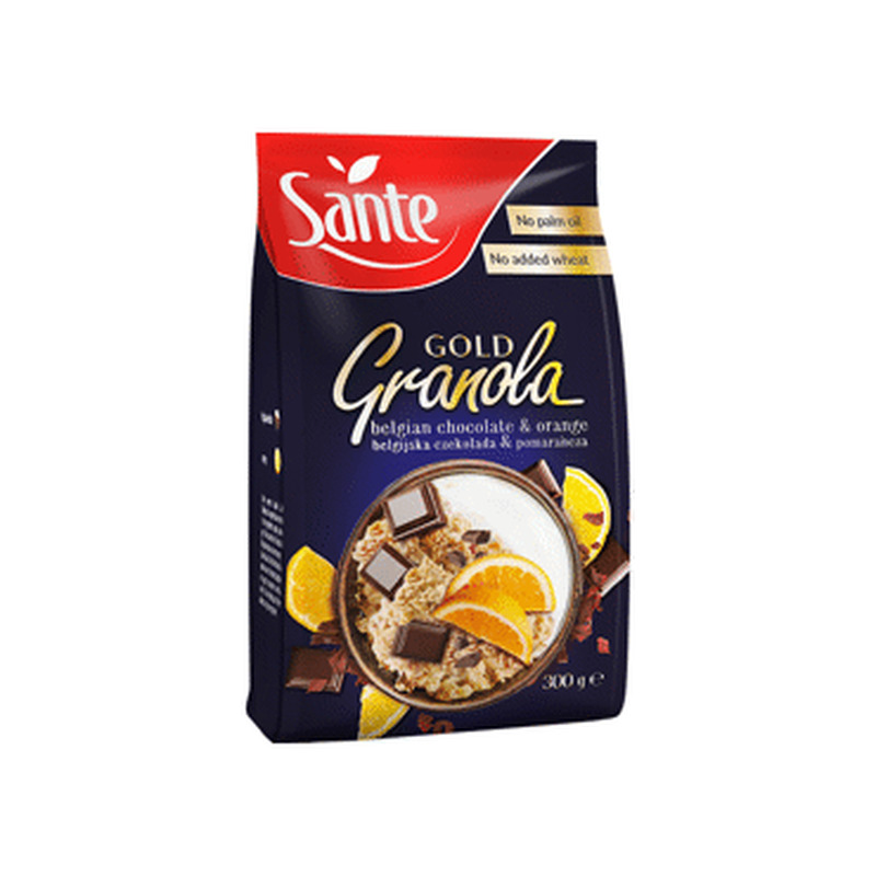 Granola šokol.,apelsin.SANTE GOLD 300g