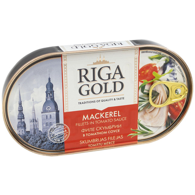 RIGA GOLD Atlandi makrellifilee tomatikastmes 190g (EO)