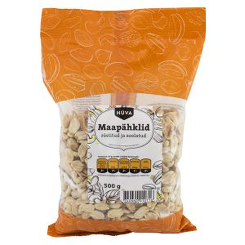 Hüva Maapähklid 500g röstitud, soolatud