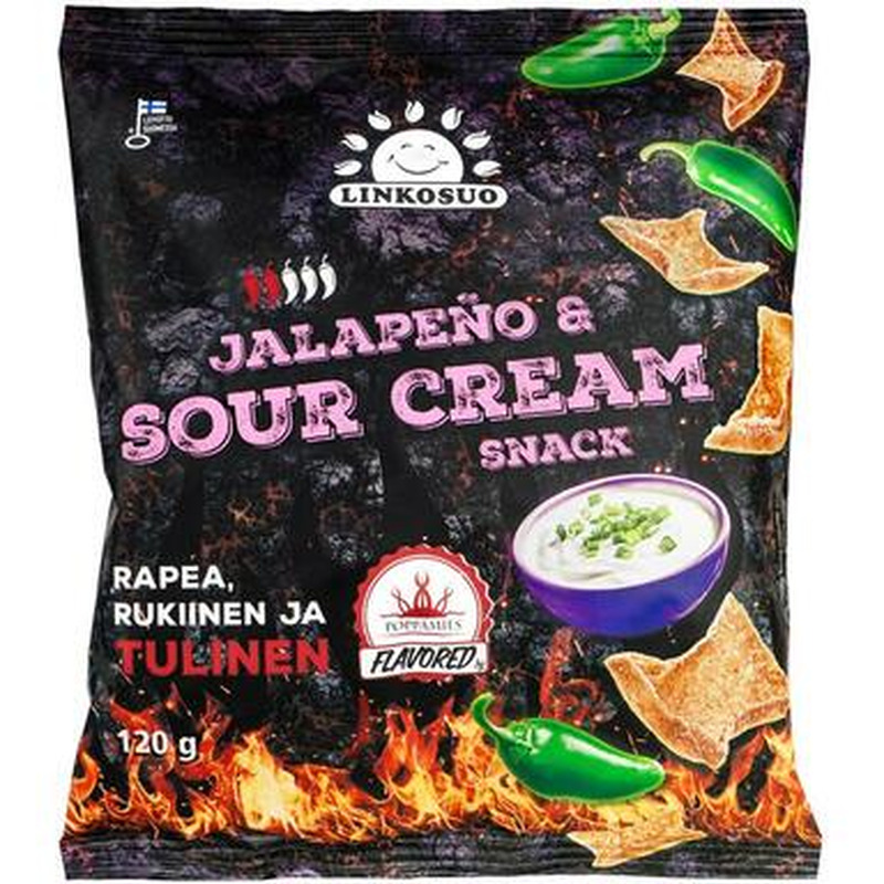 LINKOSUO Rukkikrõpsud jalapeno-hapukooremaitselised 120g