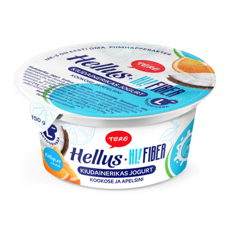 Jogurt laktoosivaba kookose-apelsini Hellus+Hi!Fiber 150g