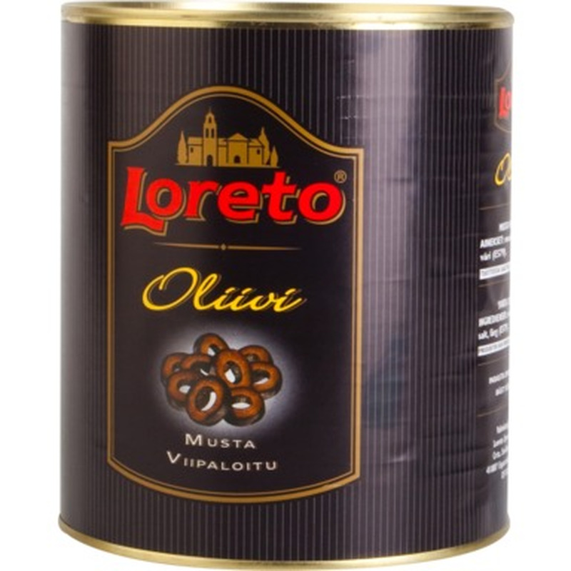 LORETO Mustad oliiviviilud 3kg (plekkpurk)