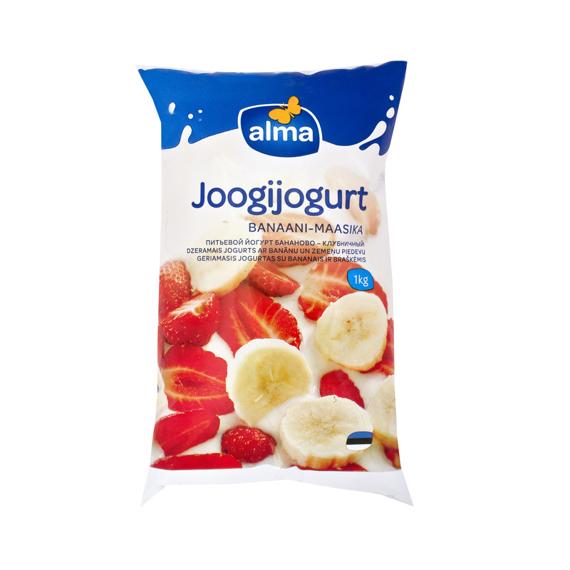 Joogijogurt banaani-maasika 1,5%, VALIO ALMA, 1 kg