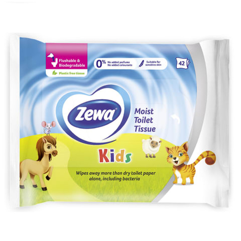 Niisked tualettpaberid Kids, ZEWA, 42 tk