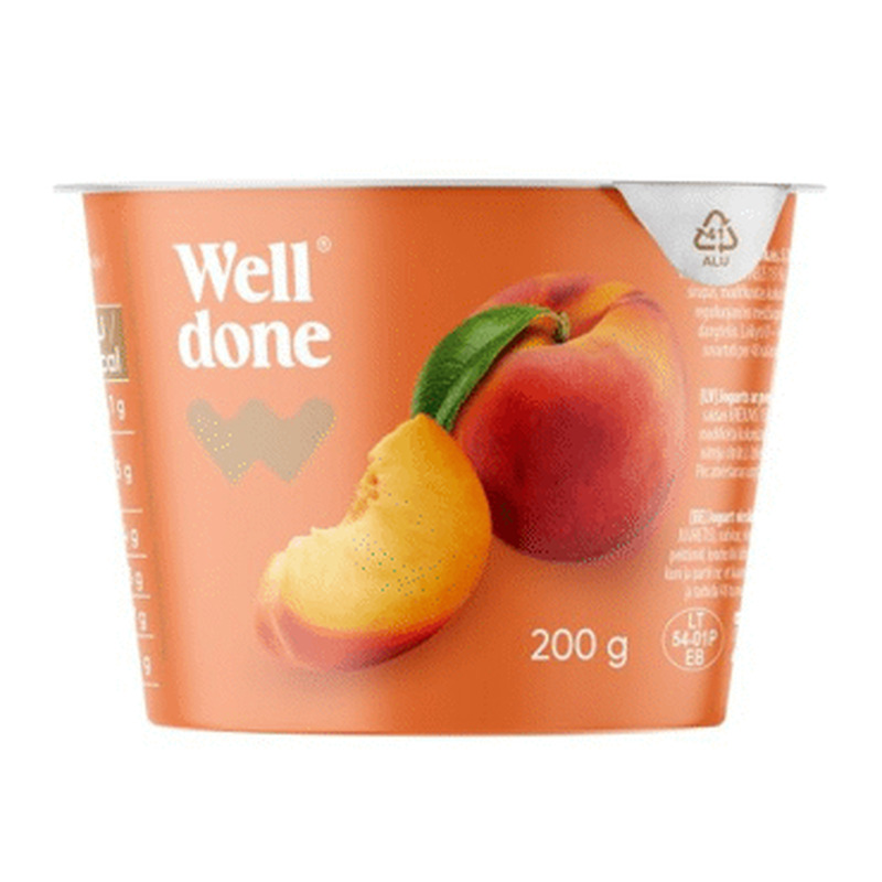 Jogurt WELL DONE virsik, 200g