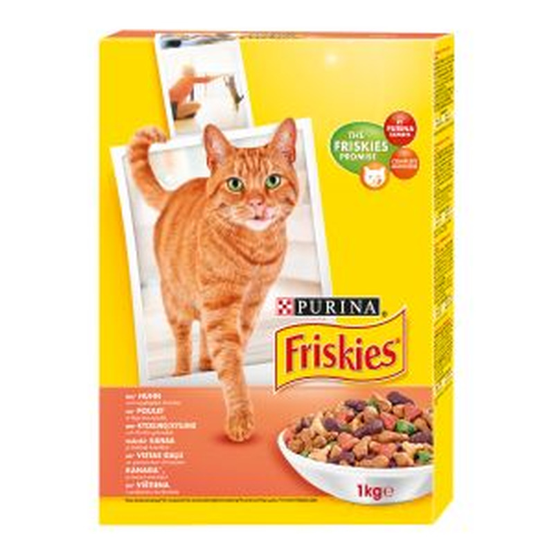 Friskies kuivtoit kassile 1kg kana, maks, juurvili