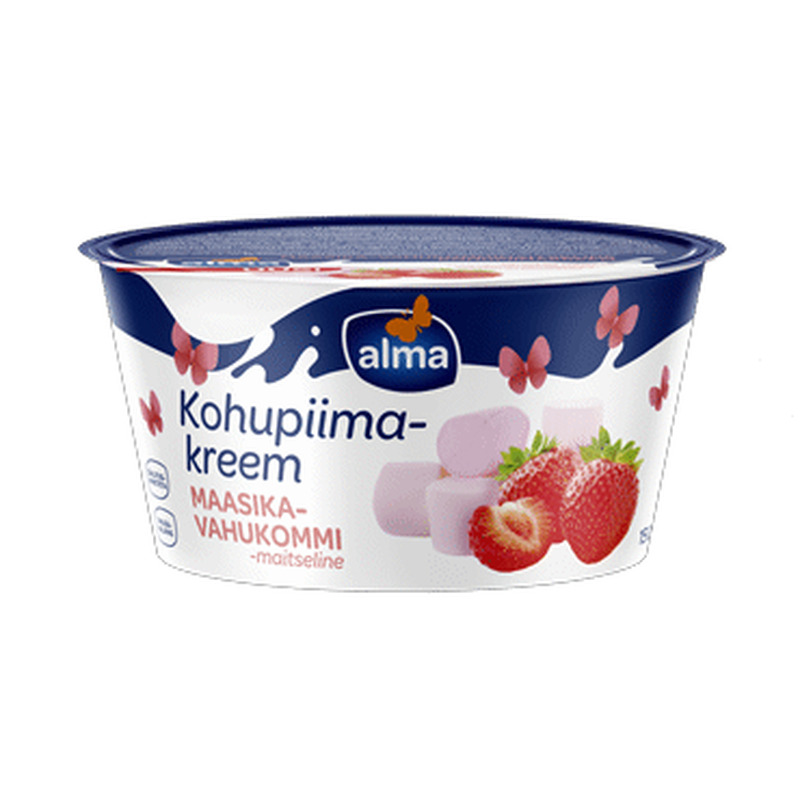 Kohupiimakreem ALMA maasika-vahukom.150g