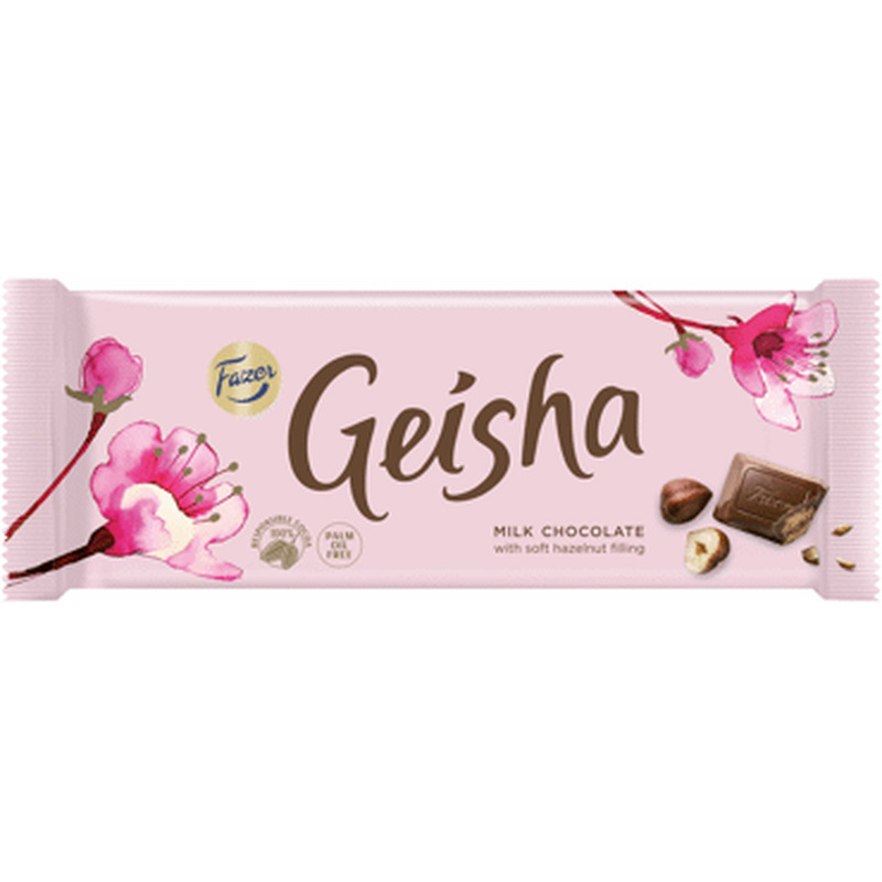 Šokolaad pähklitäidis. Geisha FAZER 100g