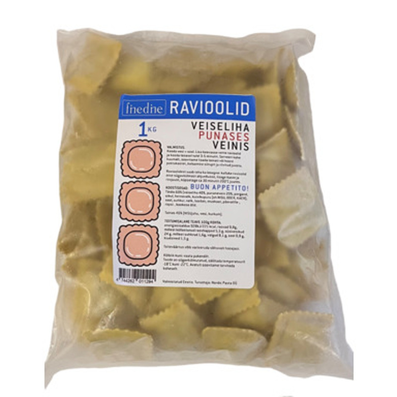 FINEDINE Veiseliha punases veinis ravioolid 1kg (külmut.)