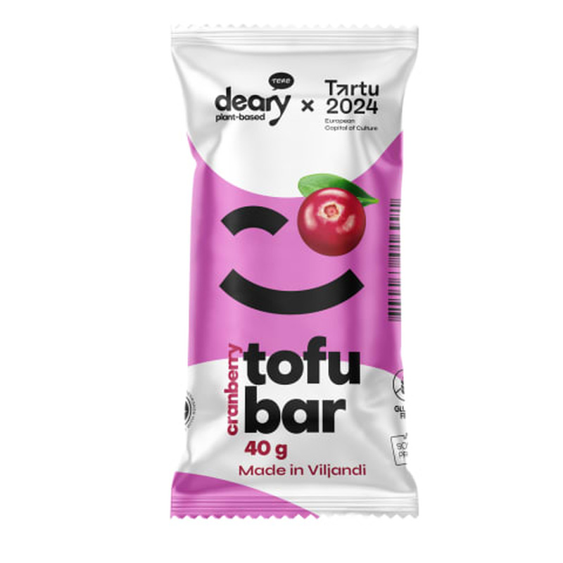 Tofu batoon jõhvikamaitseline Tere Deary 40g