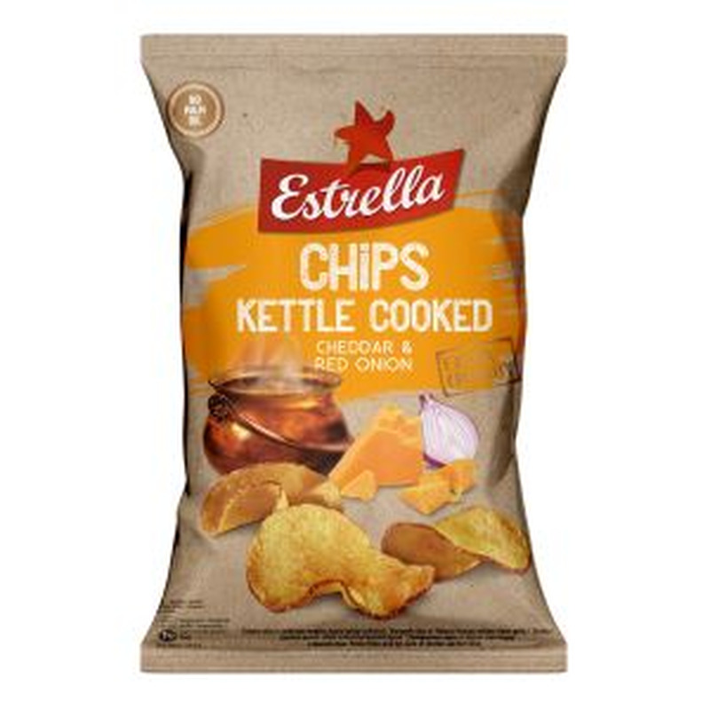 Estrella kartulikrõps 120g Cheddari juustu-punase sibula maitseline