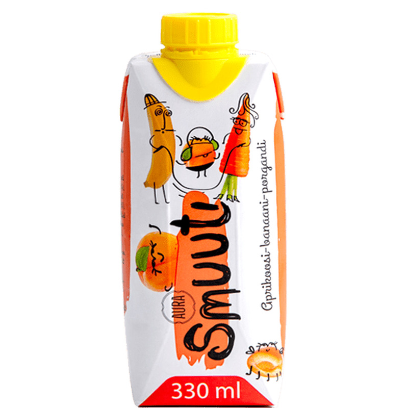 Smuuti aprikoosi-banaani-porgandi, AURA, 330 ml