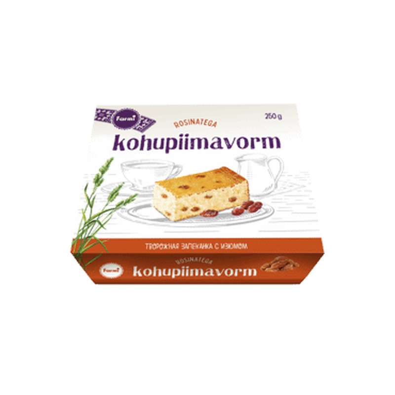 Kohupiimavorm FARMI rosinatega, 250g