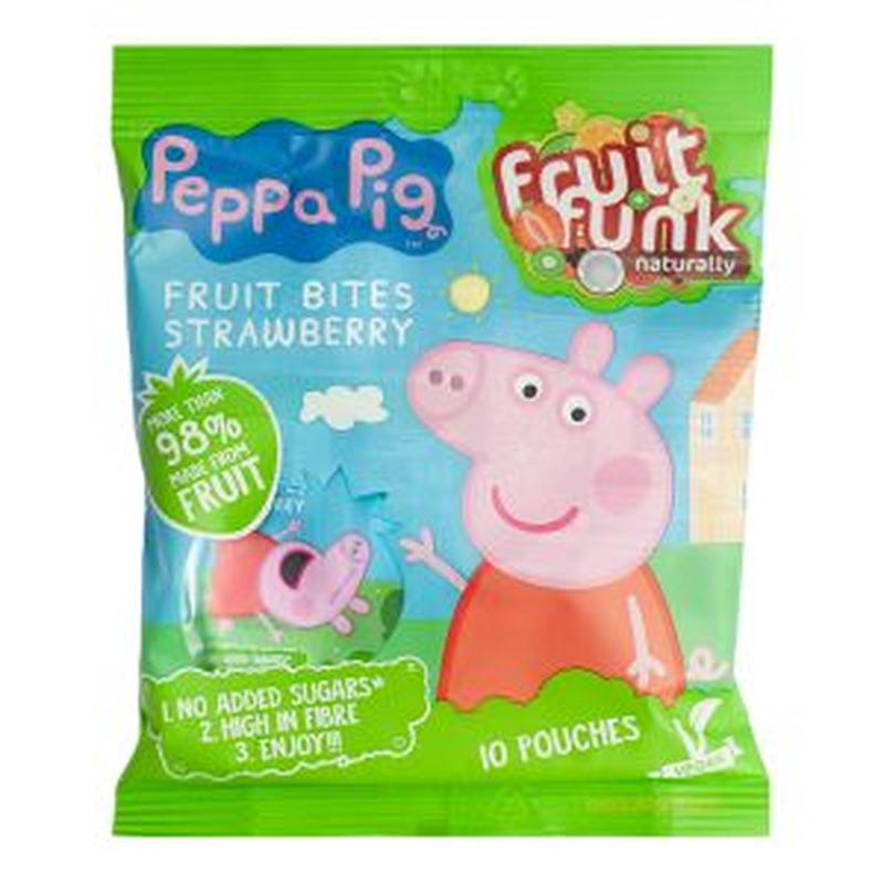 Fruitfunk Puuviljasnäkk Põrsas Peppa 10*10g maasikamaitseline