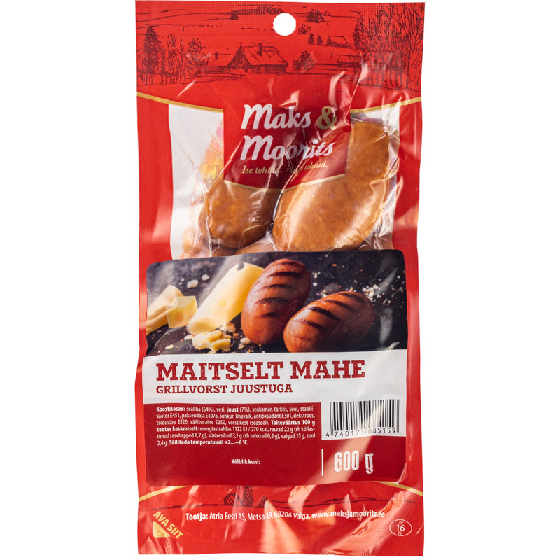 Grillvorst juustuga Maitselt Mahe, MAKS & MOORITS, 600 g