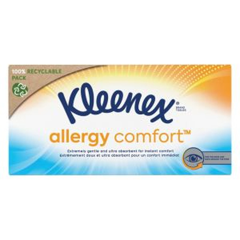 Salvrätikud Box Allergy Comfort 3-kihiline, KLEENEX, 56 tk