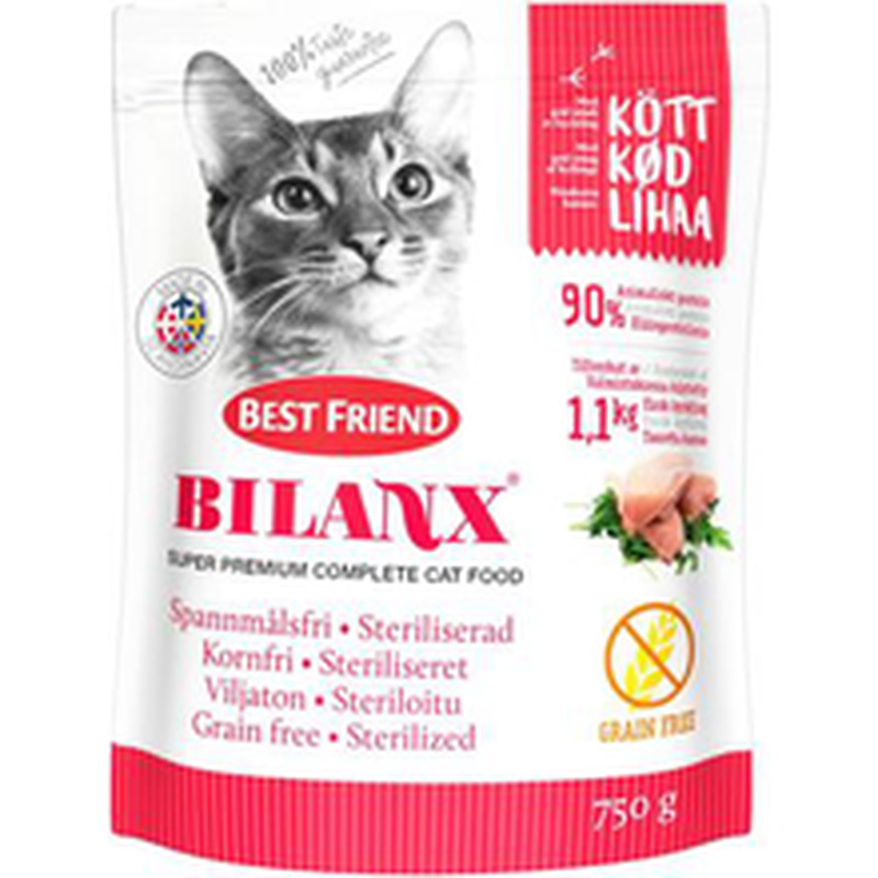 Best Friend Bilanx teraviljavaba täissööt steriliseeritud kassidele, 750g