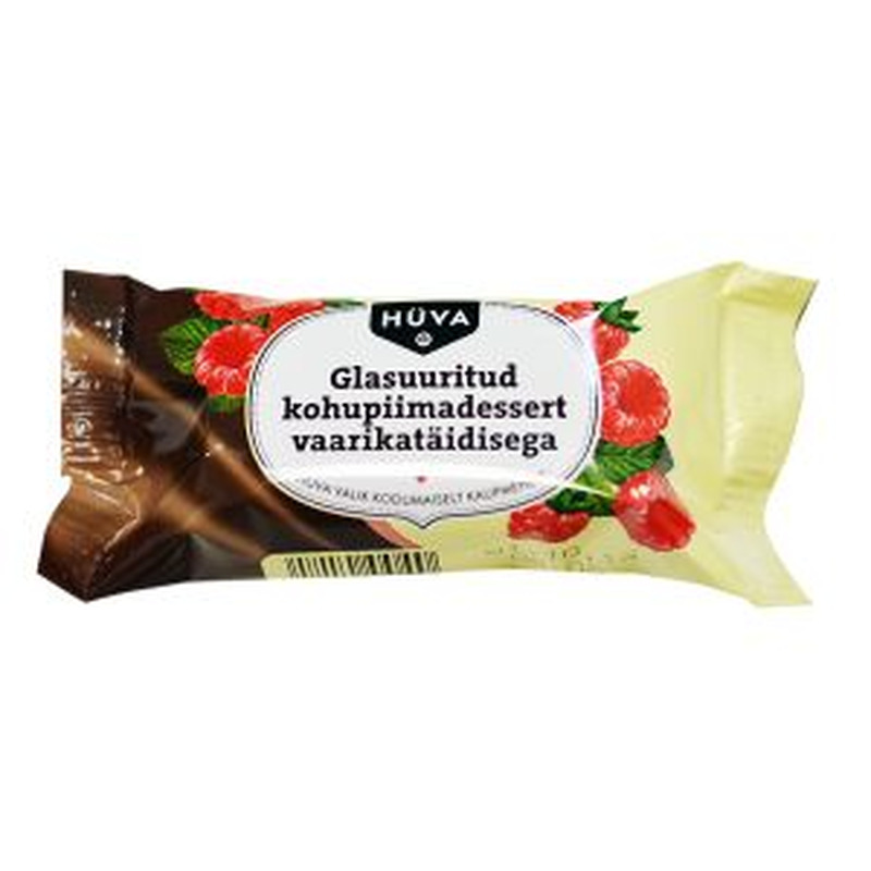 Hüva glasuuritud kohupiimadessert 38g vaarikatäidis