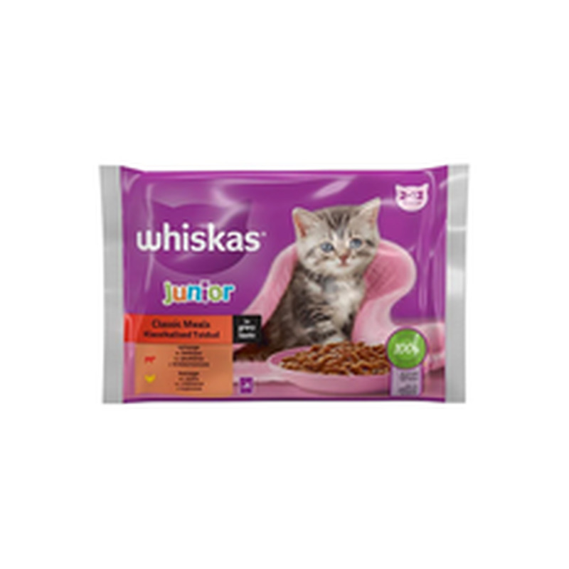 Kiisueine Junior klassikaline valik 4x85g, WHISKAS, 340 g